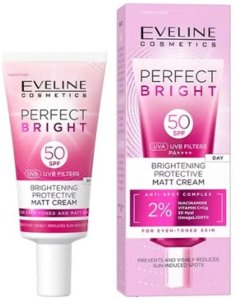 Eveline Perfect Bright Rozjaśniająco-ochronny matowy krem do twarzy SPF50 30ml 1