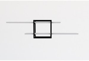 Sieninė lentyna Asir, 120x30x18 cm, balta/juoda 3