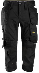 Snickers piratbuks str. 56 - Sort, slim fit design, stretch m/hylsterlommer - 6142 1