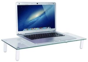 Techly Podstawka pod monitor do 32", szklana, biała (028504) 3