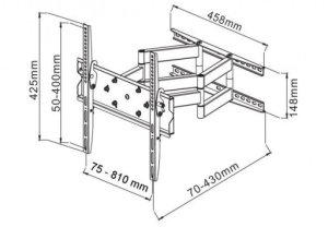 Techly Uchwyt Ścienny do Telewizora/Monitora 42-70 Cali 70kg Obrotowy (301436) 3