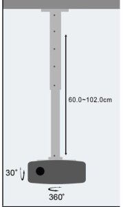 Uchwyt do projektorów Techly Ramię, 60-120 cm, sufitowe, srebrny (301566) 4