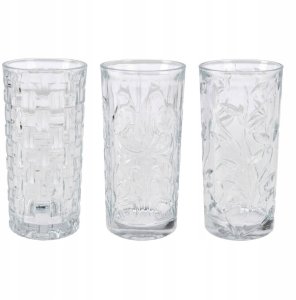 Zestaw 3 szklanek we wzory, 380 ml 1
