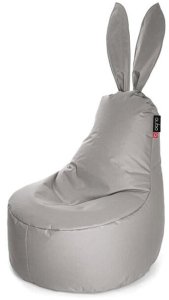 Sėdmaišis Qubo™ Mommy Rabbit, gobelenas, šviesiai pilkas 1