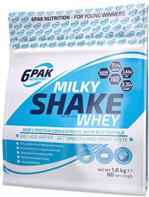 6PAK Nutrition Milky Shake Whey Truskawka bita śmietana 1800g 1