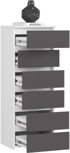 Malys Group Komoda Akord CL6, biała/szara 2