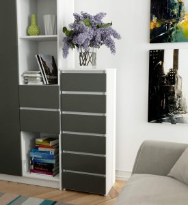 Malys Group Komoda Akord CL6, biała/szara 5