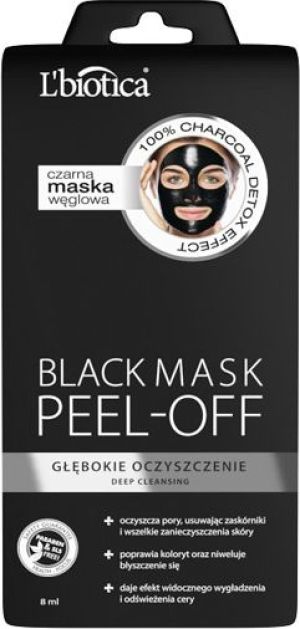 Lbiotica  Czarna maska węglowa peel off - Głębokie oczyszczenie 8ml 1