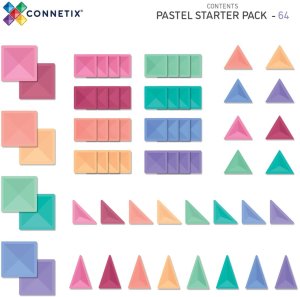 CONNETIX Pastel Starter Pack 64 el klocki magnetyczne 3+ 1