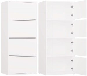 Komoda ALMA BIAŁA Szafka 4 Drzwi 4 Półki 1