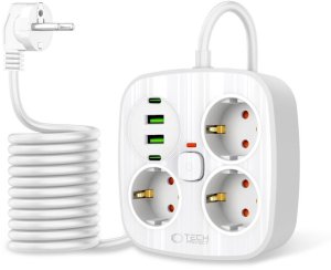 TECH-PROTECT PCS3X4 POWER STRIP 2 USB & 2 TYPE-C & 3 SOCKET 200CM WHITE 2