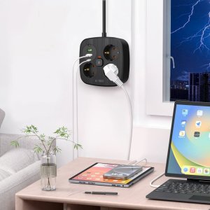 TECH-PROTECT PCS3X4 POWER STRIP 2 USB & 2 TYPE-C & 3 SOCKET 200CM BLACK 5