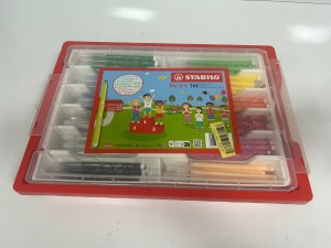 Stabilo Trio A-Z Børnetusch Klassesæt 12x12 farver i robust opbevaringsæske med låg 6