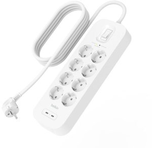 Surge Protection w. USB C 8 Outlet Dual 6