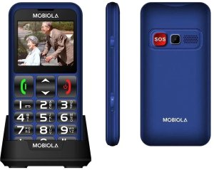 Telefon GSM Mobiola MB700 Niebieski 2G z ładowarką biurkową dla seniora 1