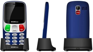 Telefon GSM Mobiola MB800 Niebieski 2G z ładowarką biurkową dla seniora 1