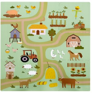 *****Mata puzzlowa 9 elem.30x30 wieś 90050 1