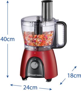 Czajnik Russell Hobbs Russell Hobbs 27110-56, 2.3 L, Black, Red, Transparent, Rotary, 1.5 L, 600 W, 240 mm 6