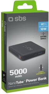 SBS High density 5000 mAh powerbank, 5000 mAh, Lithium Polymer (LiPo), Smart IC, 3.85 V, 10 W, Black 2