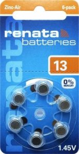Renata Knopfzelle ZA 13 Zink-Luft PR48 Hörgerätebatterie 305 mAh 1.4 V 6 St. (ZA13.DP6 0HG) 1