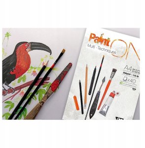 Clairefontaine Paint-On Blok A6 250gram 15 ark hvidt papir, multi teknik, toplimet 3