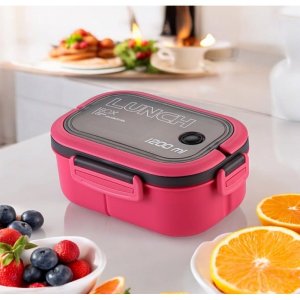 Hedo Śniadaniówka lunch box ze sztućcami 21 x 14,5 x 8cm fuksja PJM44F 2
