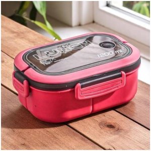 Hedo Śniadaniówka lunch box ze sztućcami 21 x 14,5 x 8cm fuksja PJM44F 4