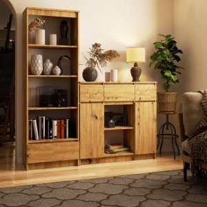 KOMODA K100 2D 3SZ 1P PK DĄB ARTISAN 5