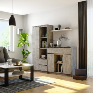 KOMODA K100 2D 3SZ 1P PK BETON 6