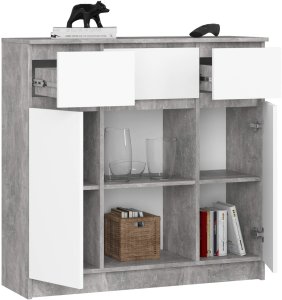 KOMODA K100 2D 3SZ 1P PK BETON / BIAŁY 2