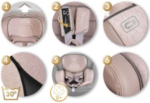 Fotelik samochodowy Nukido Fotelik samochodowy Aero Line beżowy 0-36 kg ISOFIX 10
