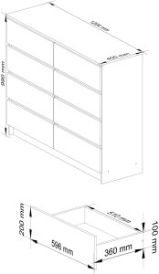 KOMODA K120 8SZ PK BIAŁA 3