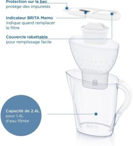 Brita Marella Vandfilterkande - 2,4 L - Hvid 3