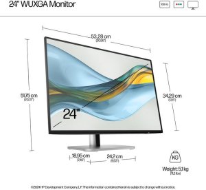 Monitor HP Series 5 Pro 24 inch WUXGA Monitor - 524pn, 61 cm (24"), 1920 x 1200 pixels, WUXGA, LCD, 5 ms 2