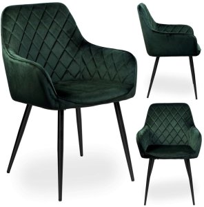 Krzesło aksamitne HAVANA Velvet Ciemnozielone 1