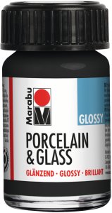 Porcelain & Glass glossy 15ml, black (073) 1