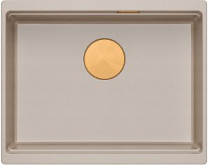 Zlewozmywak GraniteQ LOGAN 100 zlewozmywak pearl beige 56x45x21,5 cm 1-komorowy podwieszany z syfonem manualnym miedziany 2