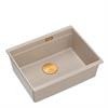 Zlewozmywak GraniteQ LOGAN 100 zlewozmywak pearl beige 56x45x21,5 cm 1-komorowy podwieszany z syfonem manualnym miedziany 3