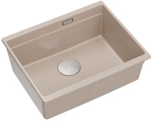 Zlewozmywak GraniteQ LOGAN 100 zlewozmywak pearl beige 56x45x21,5 cm 1-komorowy podwieszany z syfonem manualnym stal szlachetna 2