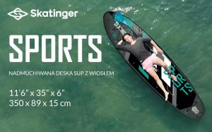 Deska SUP Sports Grey 350x89x15 cm (11'6'') yoga 2