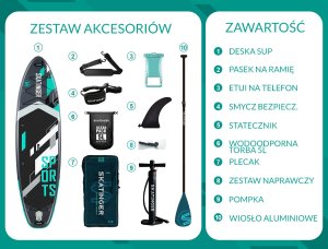 Deska SUP Sports Grey 350x89x15 cm (11'6'') yoga 8