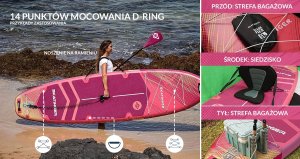 Deska SUP Prana Meteor Red 350x89x15 cm (11'6'') yoga 7