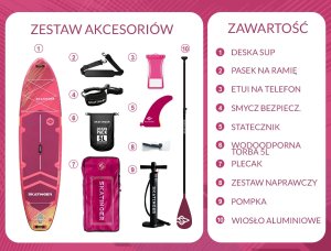 Deska SUP Prana Meteor Red 350x89x15 cm (11'6'') yoga 8