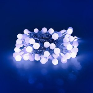 Lampki choinkowe 100 LED 20m zimny biały kulki ze 1