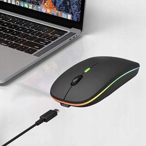 MYSZKA BEZPRZEWODOWA CICHA PODŚWIETLANA RGB BEZKLIKOWA BLUETOOTH DO LAPTOPA 6