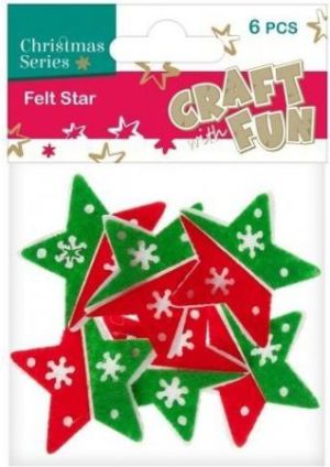 Craft with Fun Ozdoba dekoracyjna filc gwiazdy, 6 elementów 1