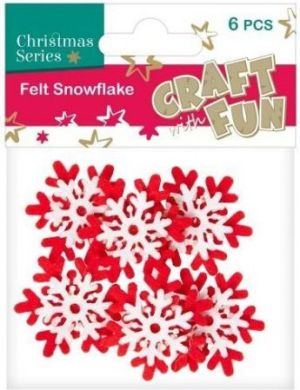 Craft with Fun Ozdoba dekoracyjna filc płatek śniegu, 6 elementów 1