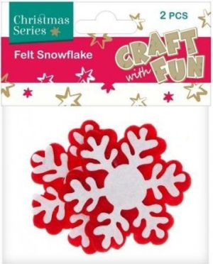 Craft with Fun Ozdoba dekoracyjna filc płatki śniegu, 2 elementy 1