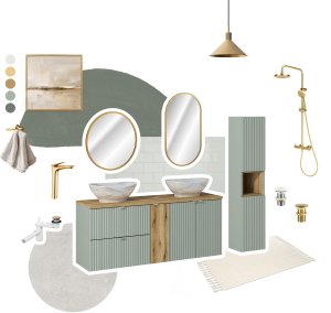 Zestaw meblowy 80cm z blatem i umywalką nablatową Pati 2