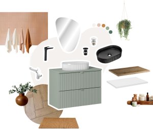 Zestaw meblowy 80cm z blatem i umywalką nablatową Pati 4